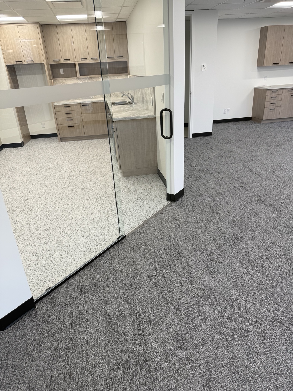 Commercial carpet tile installation