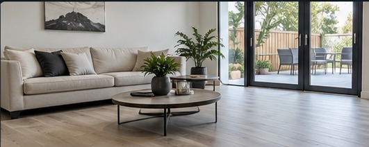 Luxury vinyl plank flooring interior